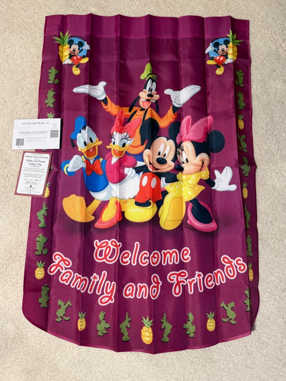 Disney Welcome Garden Flag with Mickey & Friends holiday flags
